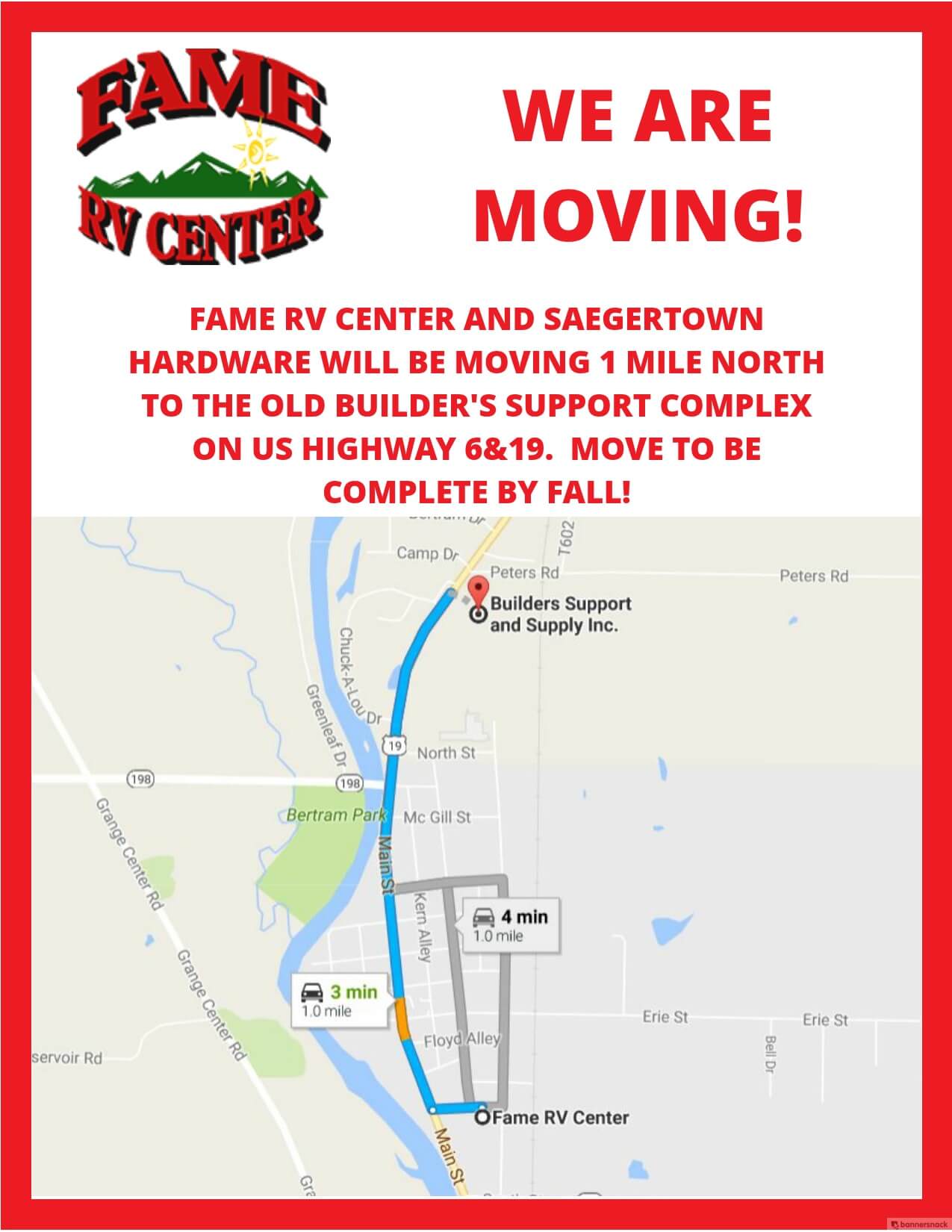 Fame RV Center We Are Moving!